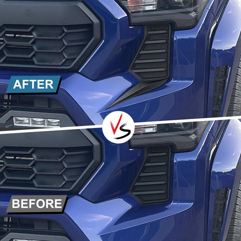 RAVOTOM Front Side Grille Patch Decor Compatible with 2024 2025 Toyota Tacoma - Enhances Truck's Style Custom Fit 4th Gen Tacoma Accessories Front Headlight Grille Decals Durable ABS Material (Black Texture) - Image 2